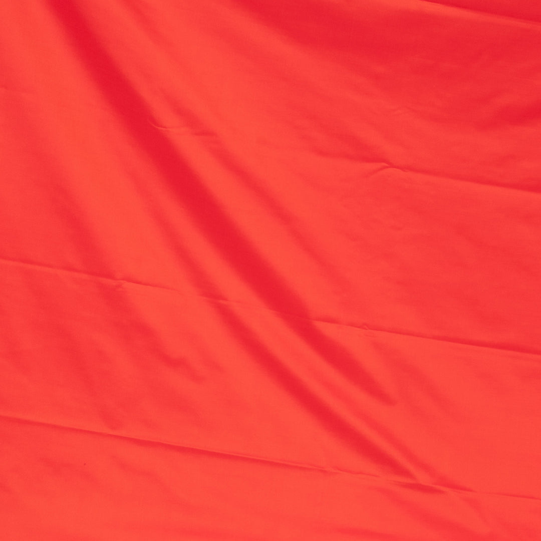 Coral pink and Coral orange soft silk saree