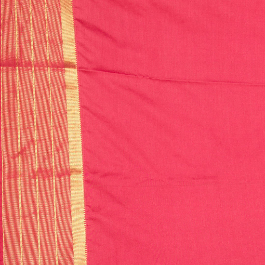 Sunset orange and Amaranth Pink soft silk saree