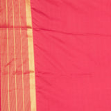 Sunset orange and Amaranth Pink soft silk saree