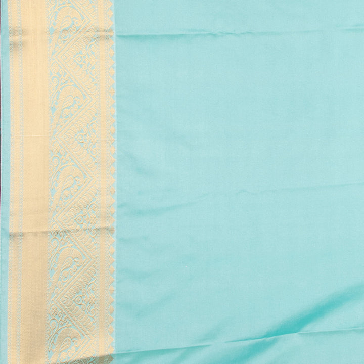 Dusky rose and Ice blue soft silk saree