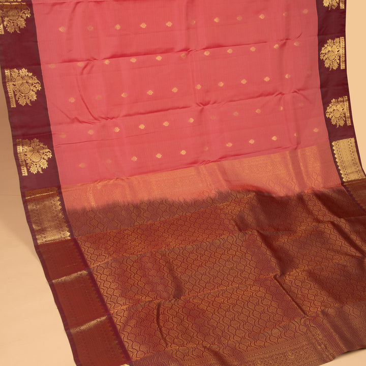 Dazzle pink and Maroon pure Touch silk saree