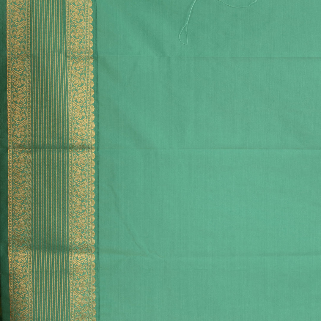Dual tone orange and Persian green semi silk saree