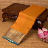 Turmeric Yellow and Dual Tone blue Pure Touch silk saree