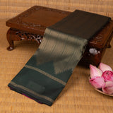 Bottle Green and Magenta Pure Touch silk saree