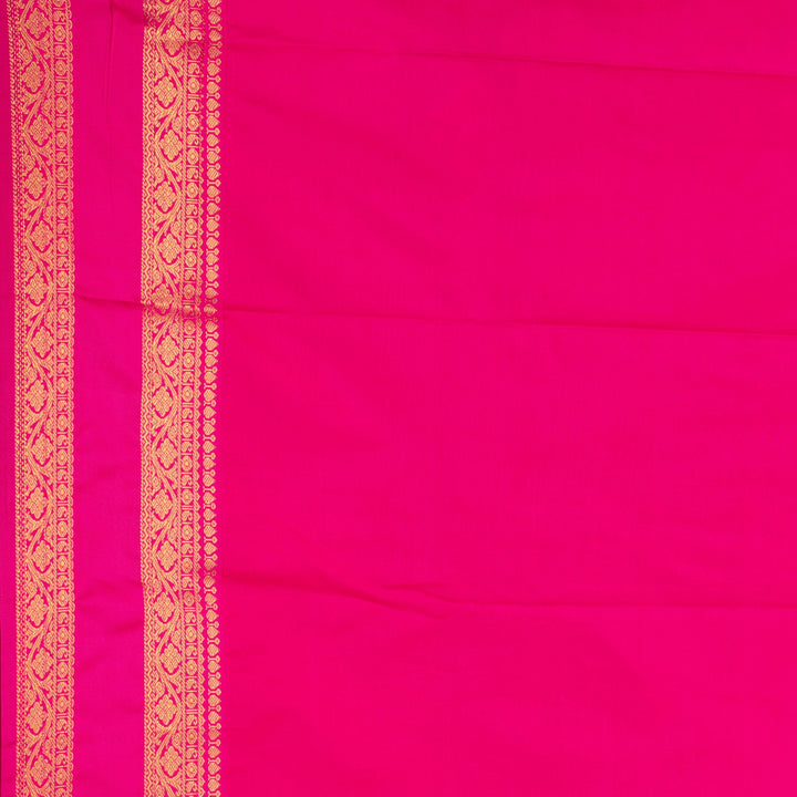 Paynes Grey and Rani pink soft silk saree