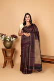 Rasin Purple Pure Kanjivaram silk saree