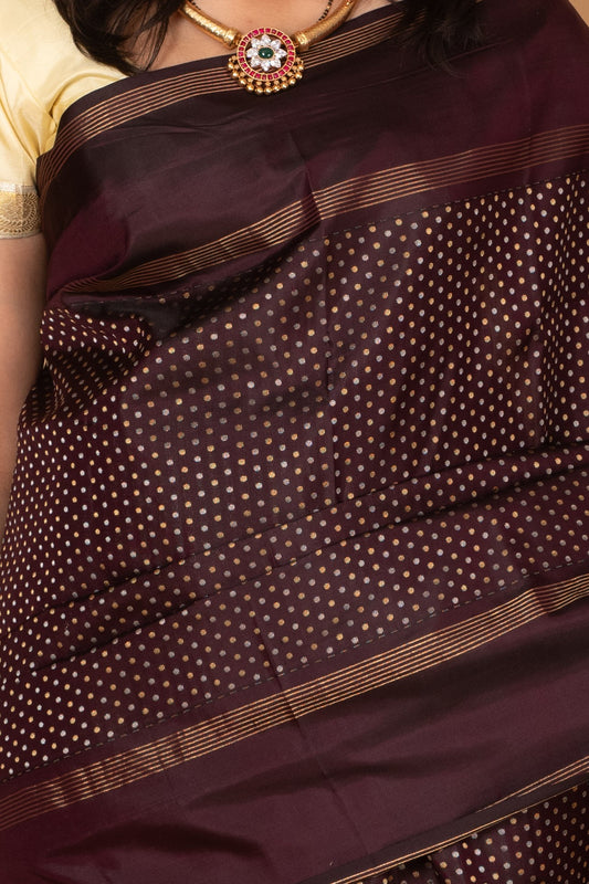 Rasin Purple Pure Kanjivaram silk saree