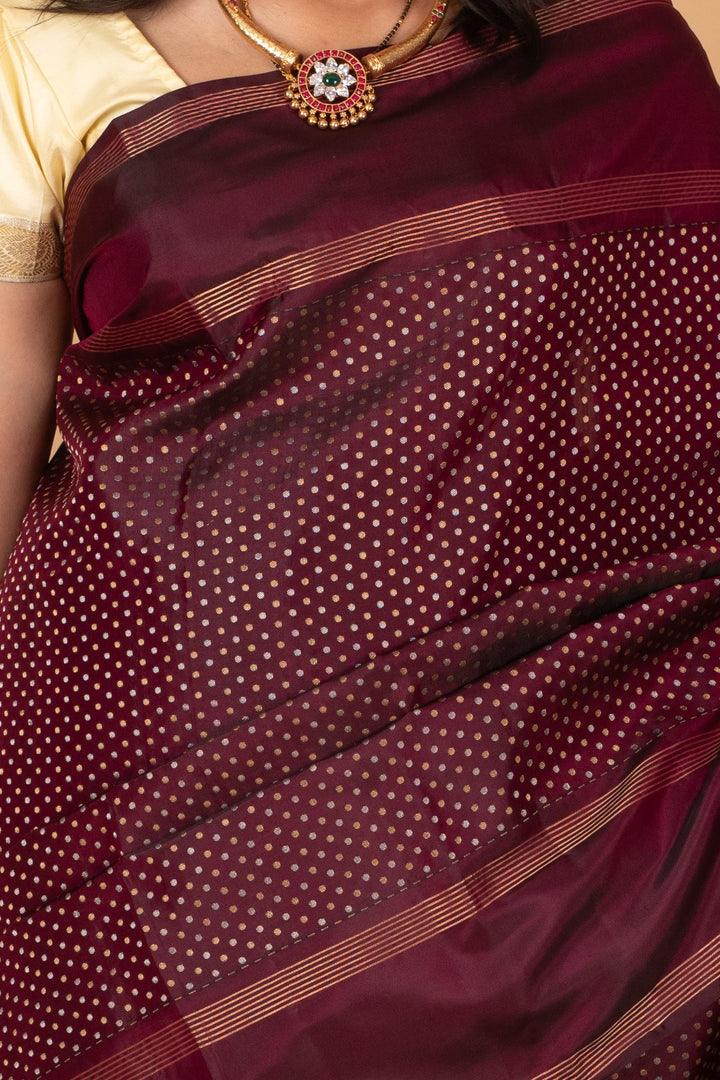 Sangria Purple Pure Kanjivaram silk saree