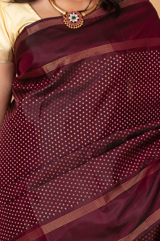 Sangria Purple Pure Kanjivaram silk saree