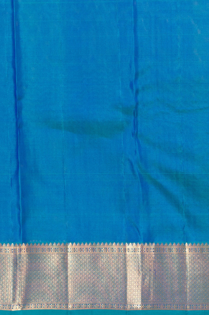 Dual tone Blue Pure Kanjivaram silk saree
