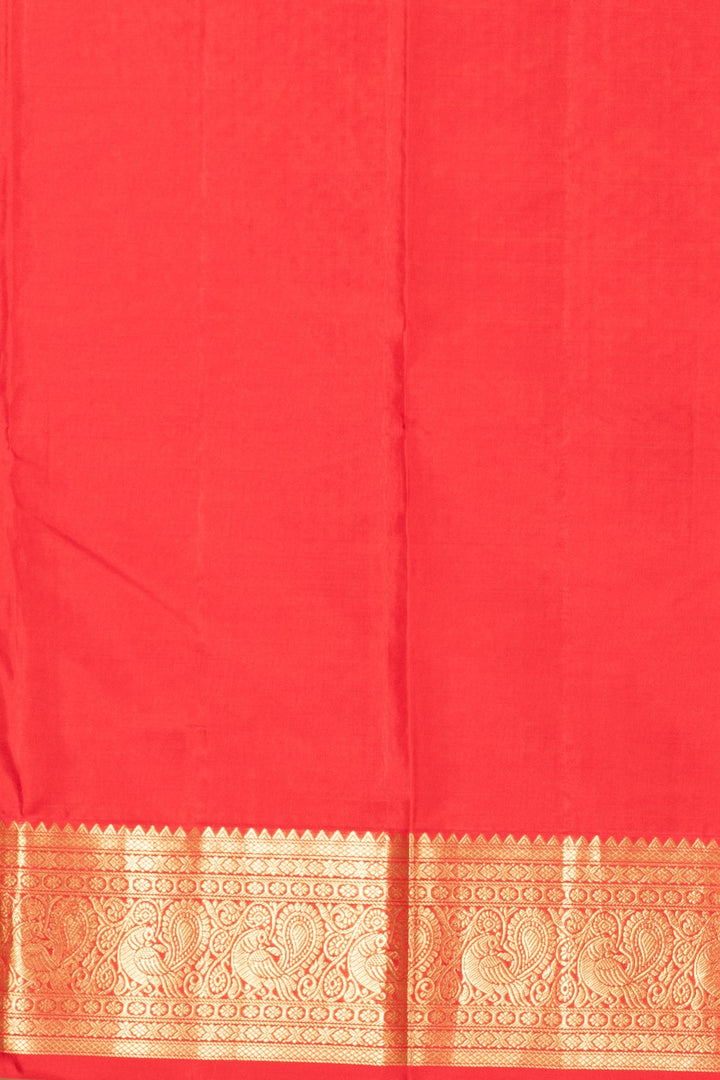 Chilli Red Pure Kanjivaram silk saree