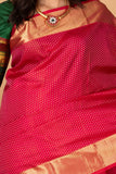Raspberry Pink Pure Kanjivaram silk saree