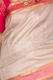 Cement Grey and Dual Tone Pink Pure Kanjivaram silk saree