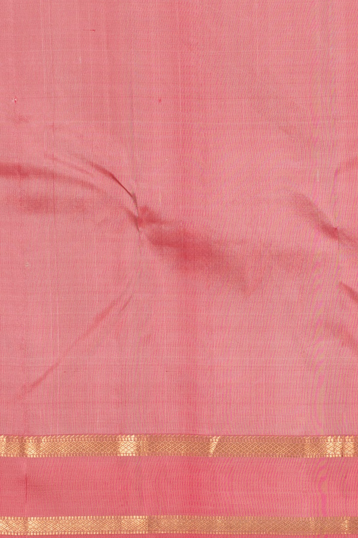 Cement Grey and Dual Tone Pink Pure Kanjivaram silk saree