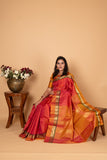 Dual Tone Orange and Dual Tone Yellow Pure Kanjivaram silk saree
