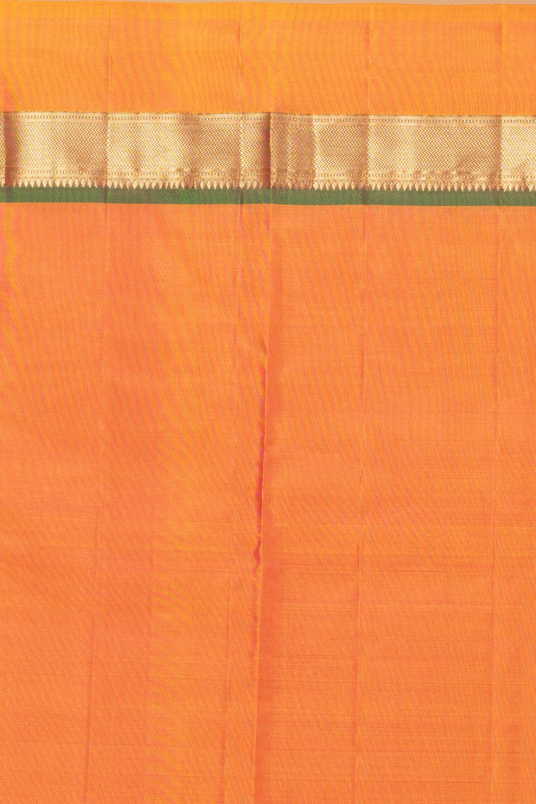Dual Tone Orange and Dual Tone Yellow Pure Kanjivaram silk saree
