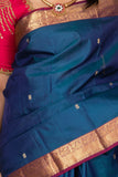 Peacock Blue and Dual tone Purple Pure Kanjivaram silk saree