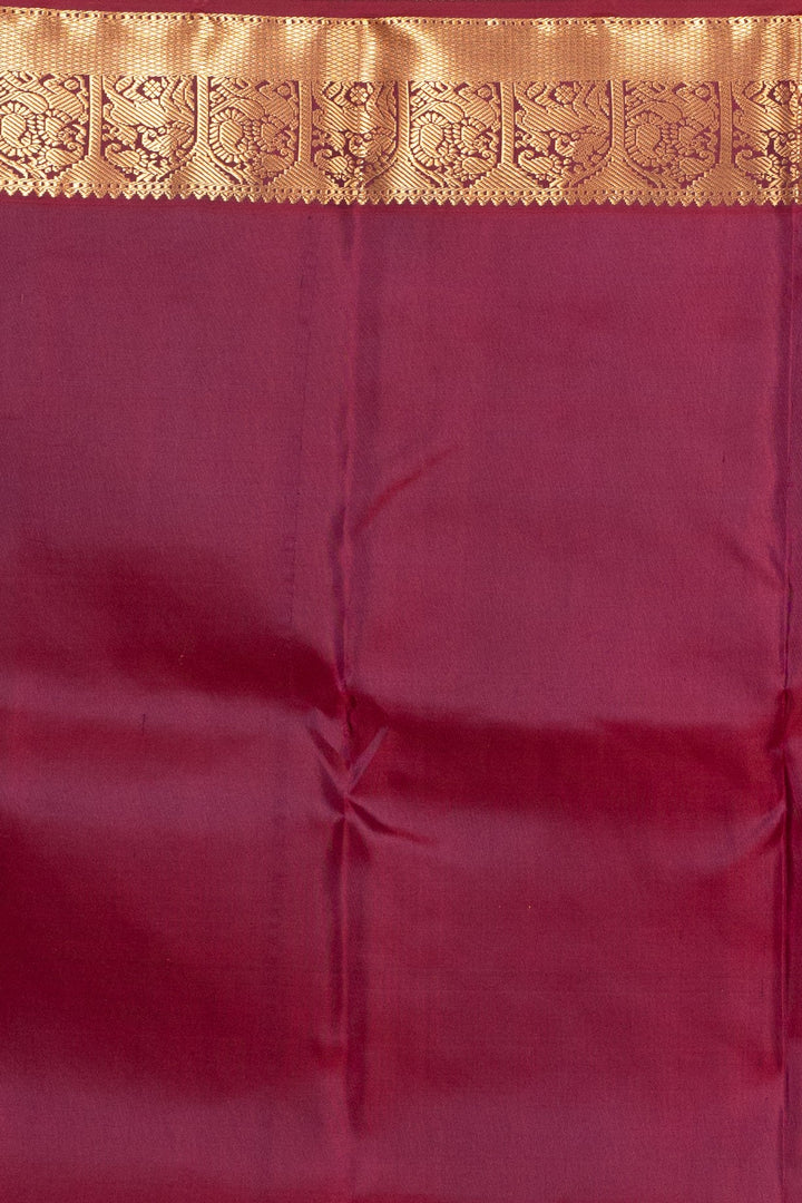 Pastel Rose and Maroon Pure Kanjivaram silk saree