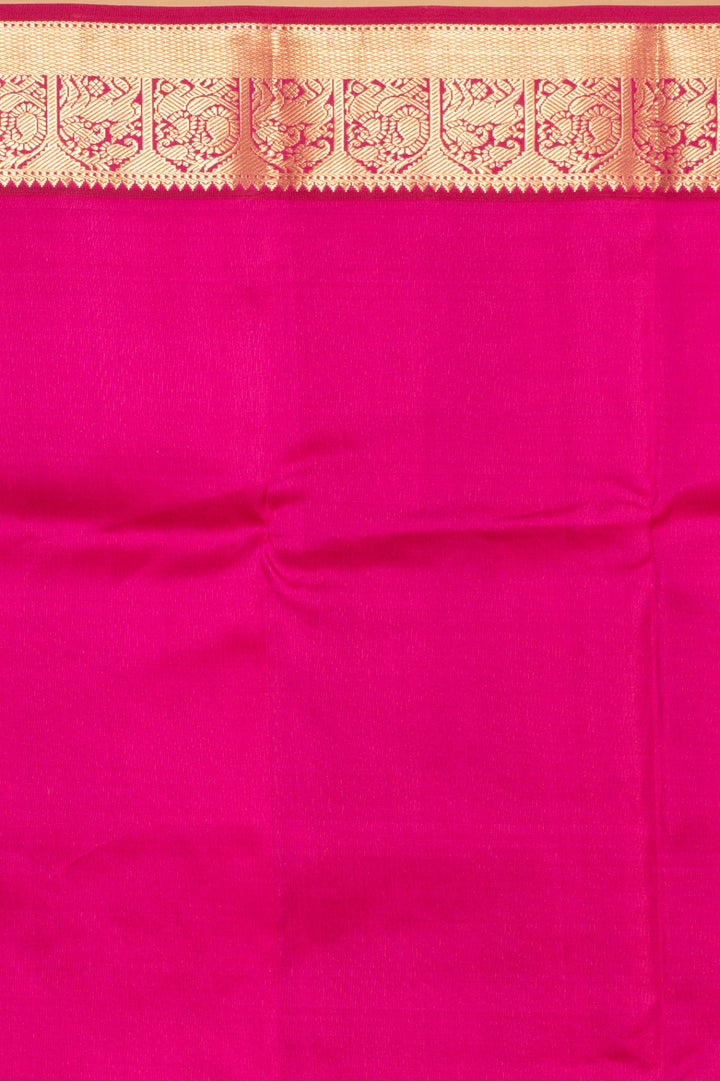 Bottle Green and Magenta Pure Kanjivaram silk saree