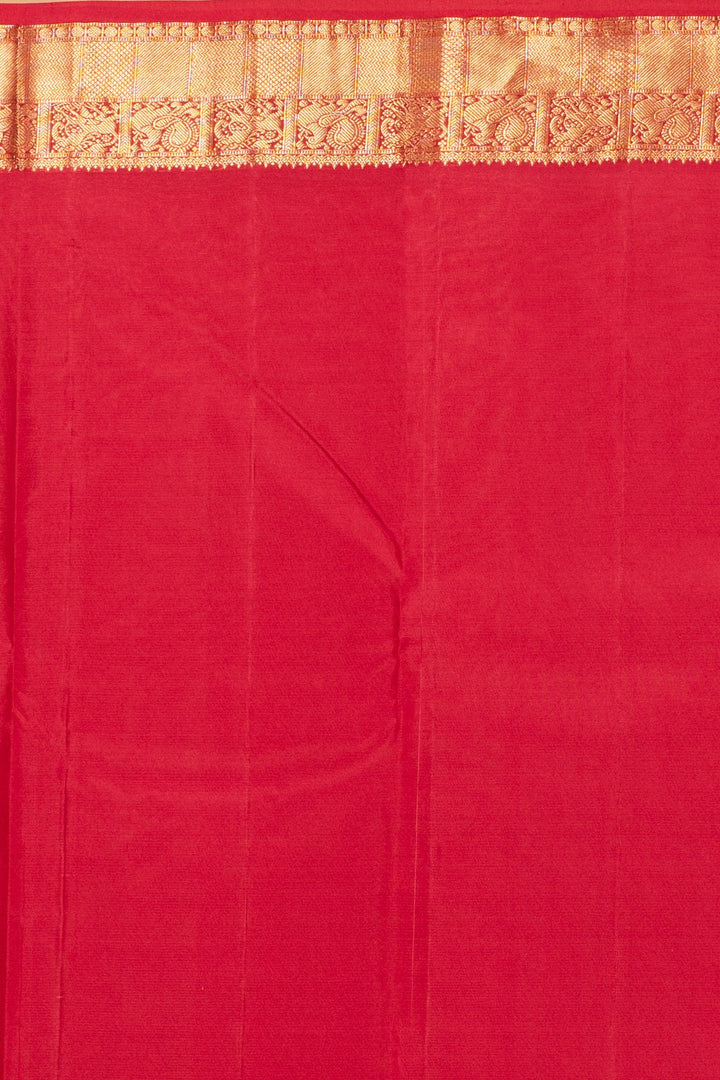 Dual Tone Red and Apple Red Pure Kanjivaram silk saree
