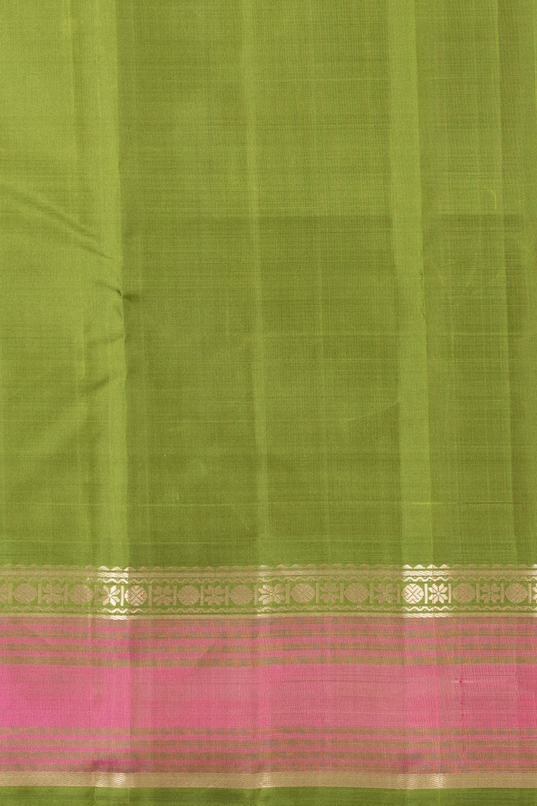 Parrot green and Pickle green Zero Zari Kanjivaram silk saree