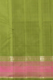 Parrot green and Pickle green Zero Zari Kanjivaram silk saree