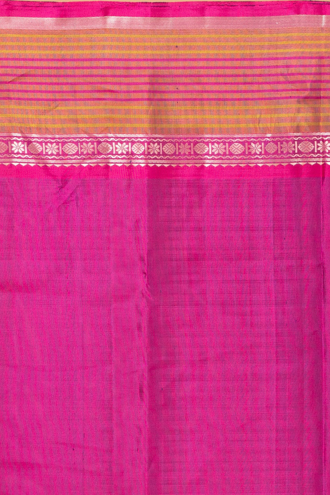 Peacock Blue and Wildberry pink Zero Zari Kanjivaram silk saree