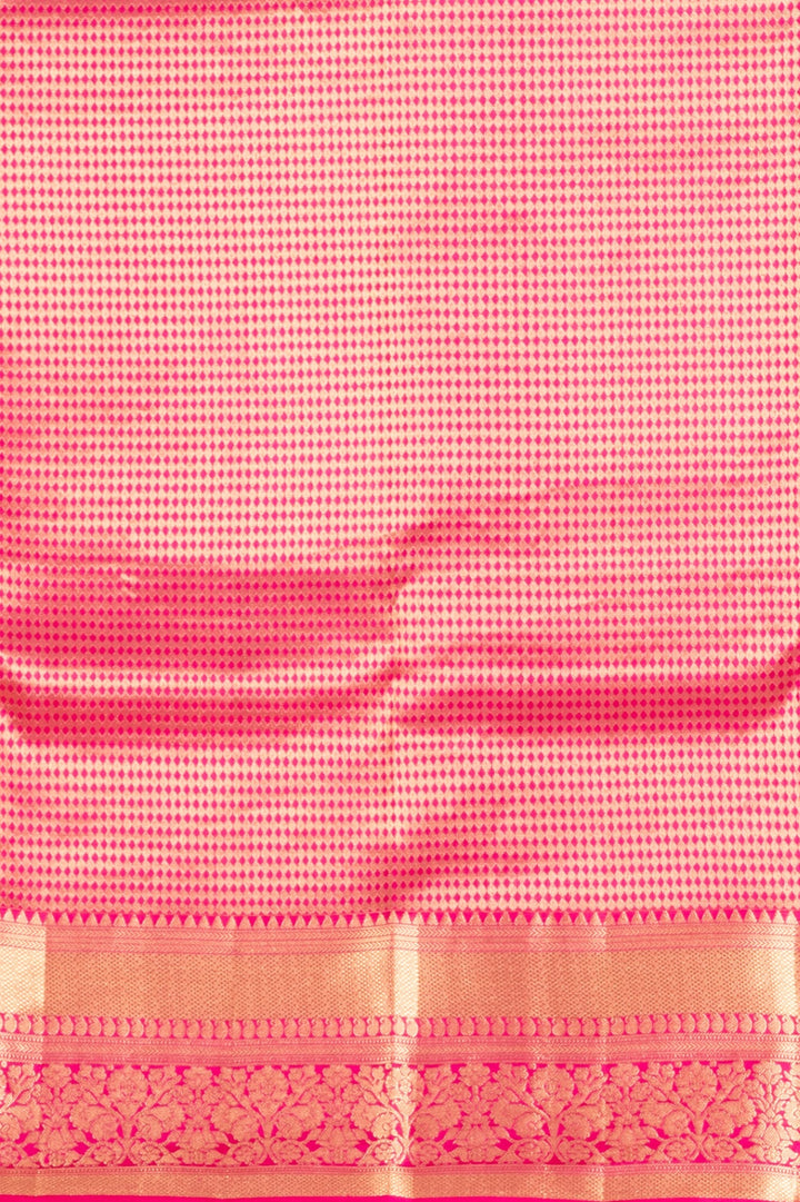 Rose Brocade Blouse Pure kanchi silk saree