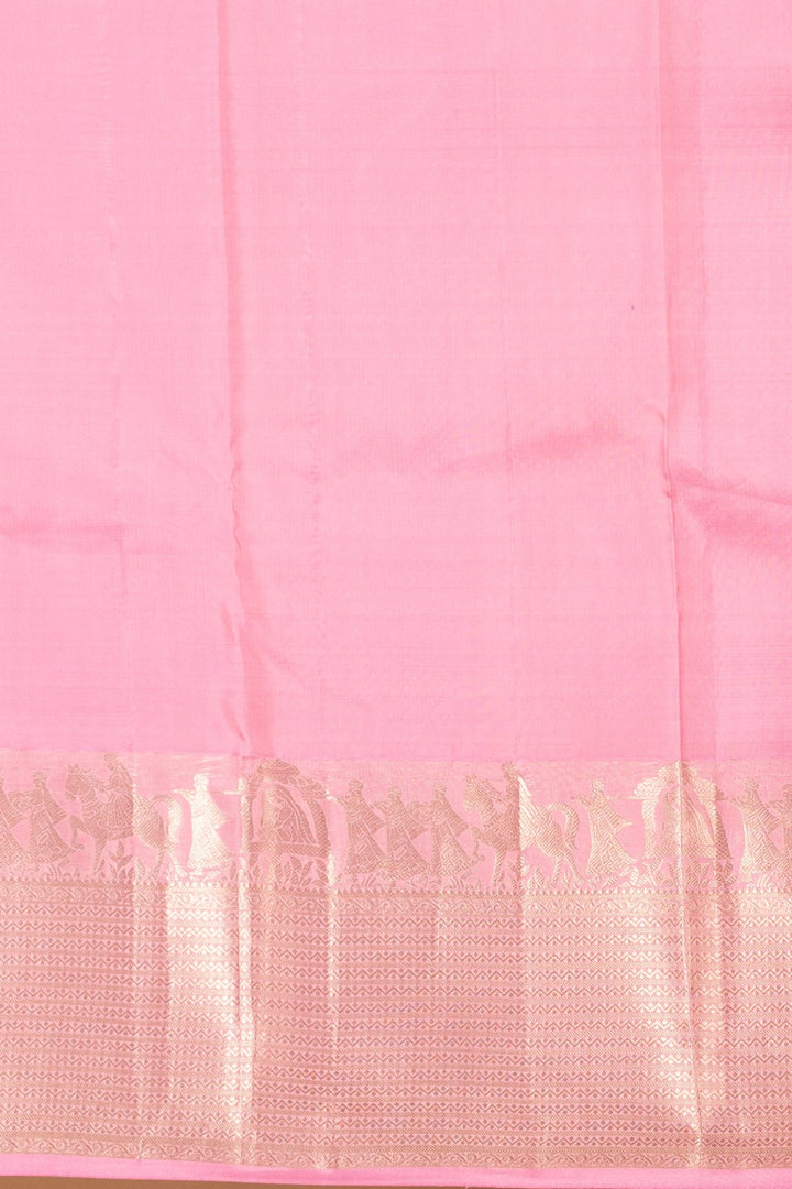 Baby pink Kalyana oorvalam Pure Kanchi silk saree