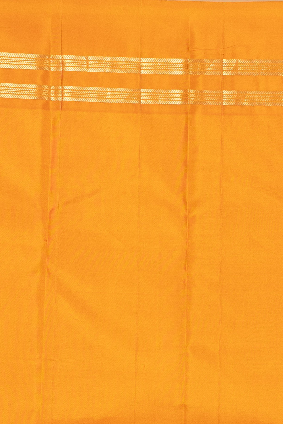 Apple red and Gamboge yellow Pure Kanchi silk saree)