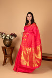 Dual Tone pink Temple Pure Kanchi silk saree
