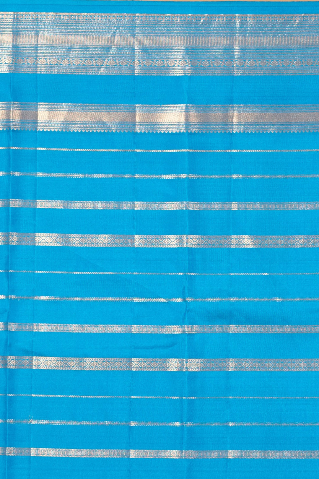 Pear green and Blue Korvai Pure kanchi silk saree