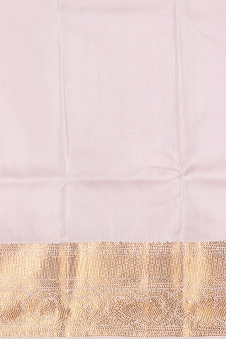 Peacock Blue and Powder pink Butta Pure silk saree