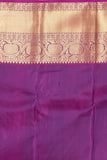 Pastel pink and Violet Korvai pure silk saree