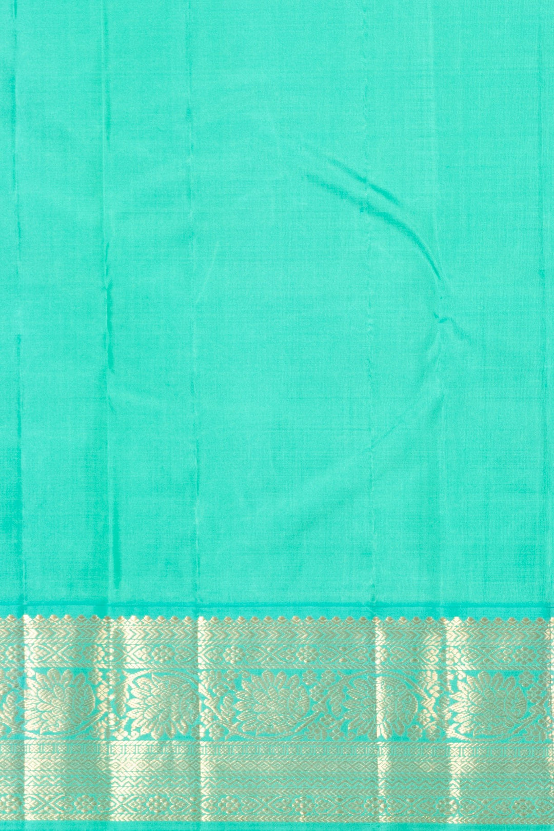 Linen White and Turquoise blue Butta Pure kanchi silk saree