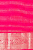 Egg Shall white and Pink Checked Pure kanchi silk saree