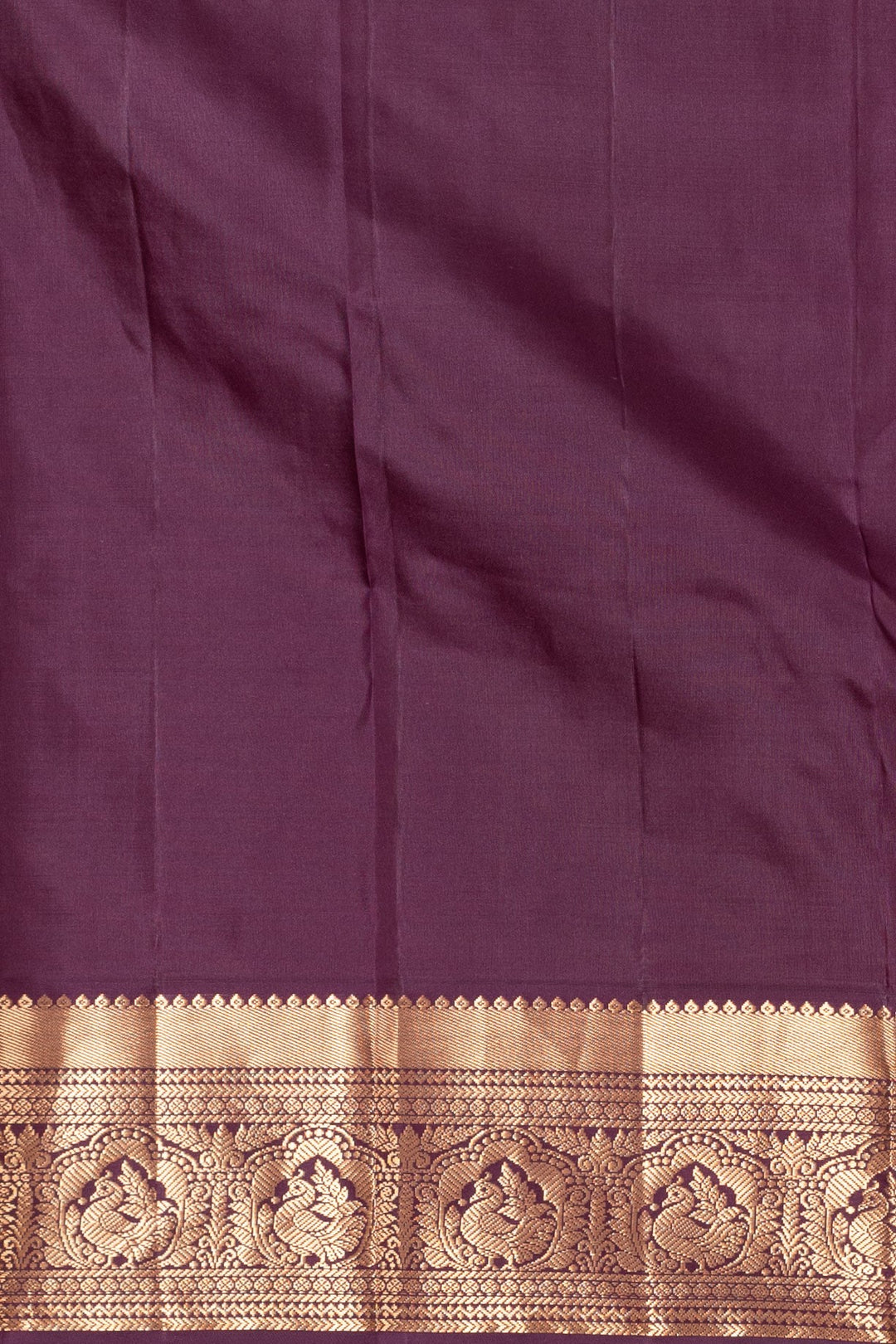 Off White and Plum Purple Traditional kanjivaram Pure silk saree