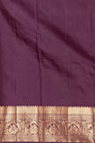 Off White and Plum Purple Traditional kanjivaram Pure silk saree