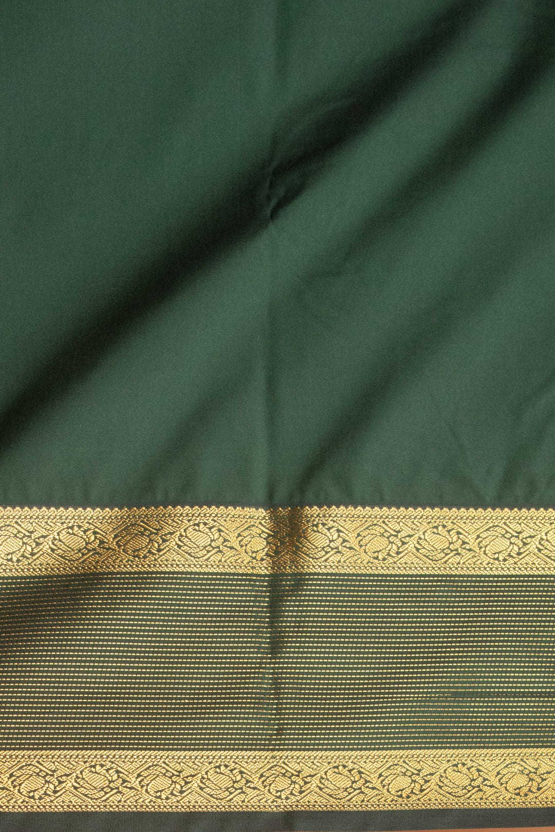 Neon Orange and Bottle green semi silk saree