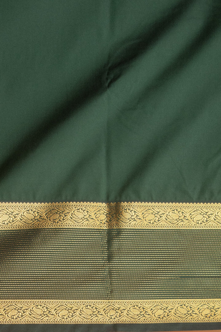 Neon Orange and Bottle green semi silk saree