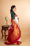 Off white kanchipuram silk saree