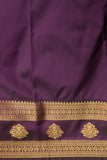 Lawn green and purple semi silk saree