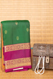 Pine green and Orchid purple Retta Patta Border Pure Touch silk saree