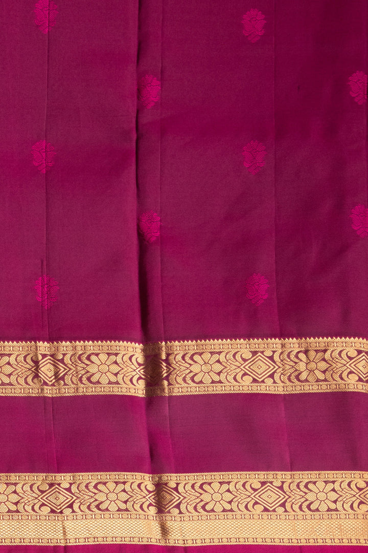 Pine green and Orchid purple Retta Patta Border Pure Touch silk saree