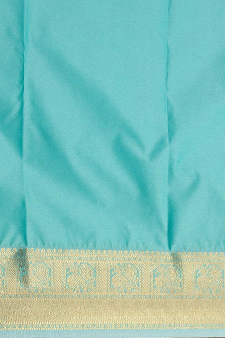 Orchid purple and Pastel blue kanchi semi silk saree