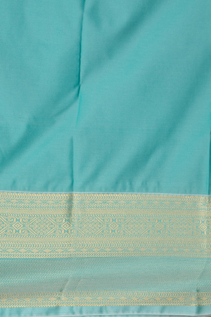 Navy blue and Pastel blue kanchi semi silk saree