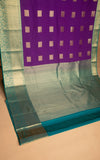 Violet and Teal green kanchi semi silk saree