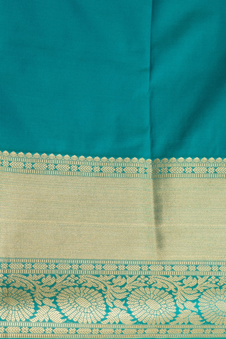 Violet and Teal green kanchi semi silk saree