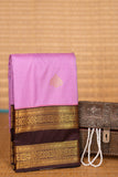 Mauve Purple and Chocolate Brown kanchi semi silk saree