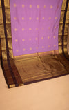 Mauve Purple and Chocolate Brown kanchi semi silk saree
